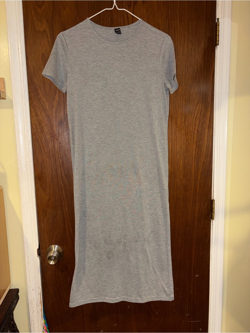 Heather Gray Short Sleeve Maxi Tee Dress